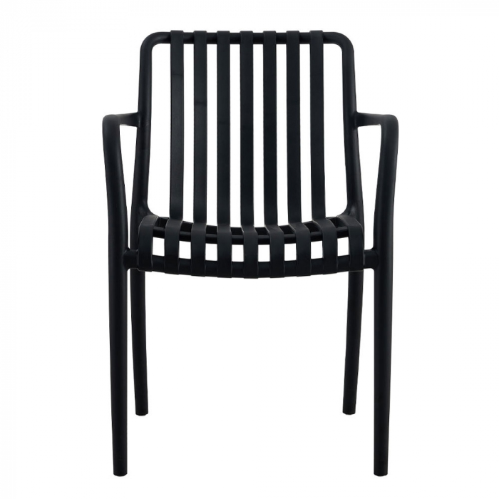 Scaun Sticky negru din polipropilenă cu protecție UV – design stivuibil [4]