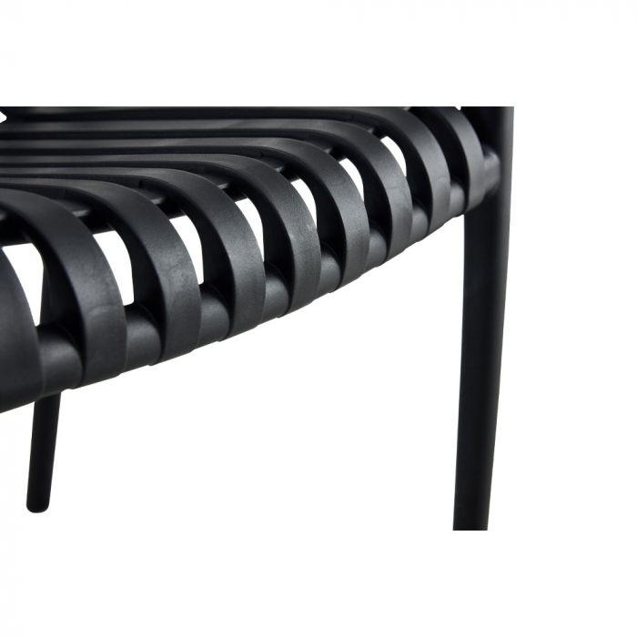Scaun Sticky negru din polipropilenă cu protecție UV – design stivuibil [8]