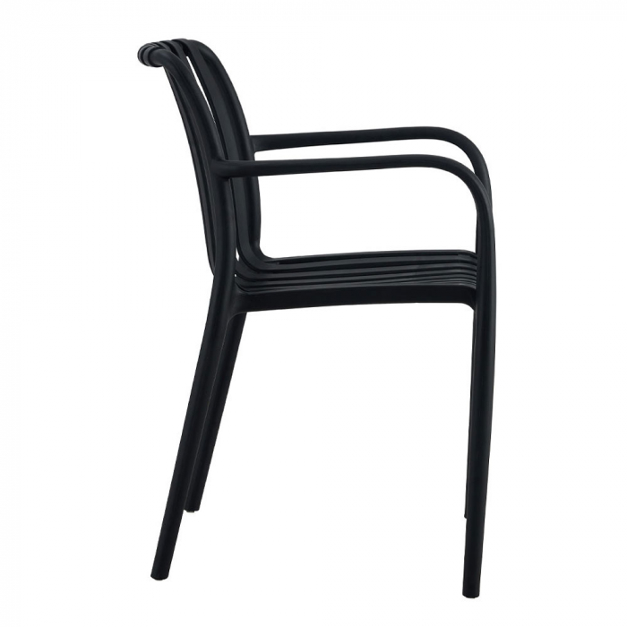 Scaun Sticky negru din polipropilenă cu protecție UV – design stivuibil [5]