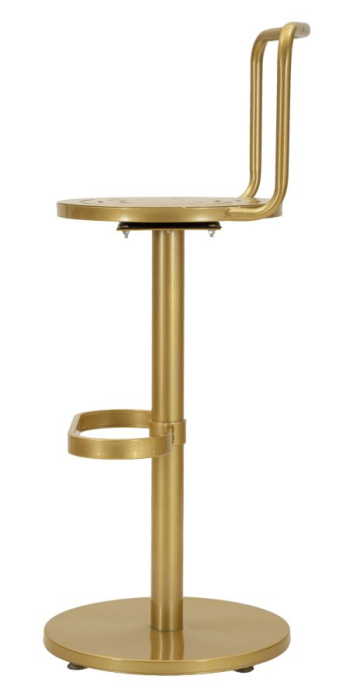 Scaun înalt de bar din metal auriu cu spătar minimalist [3]