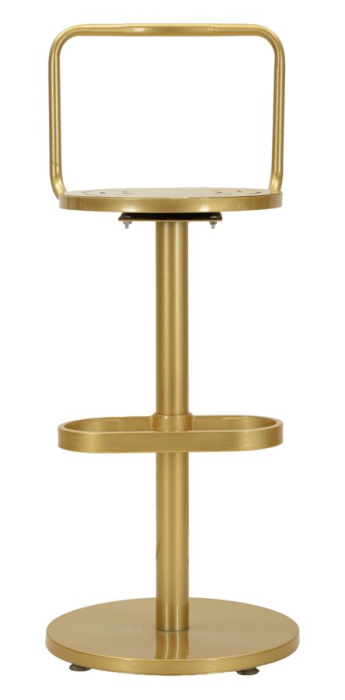 Scaun înalt de bar din metal auriu cu spătar minimalist [2]