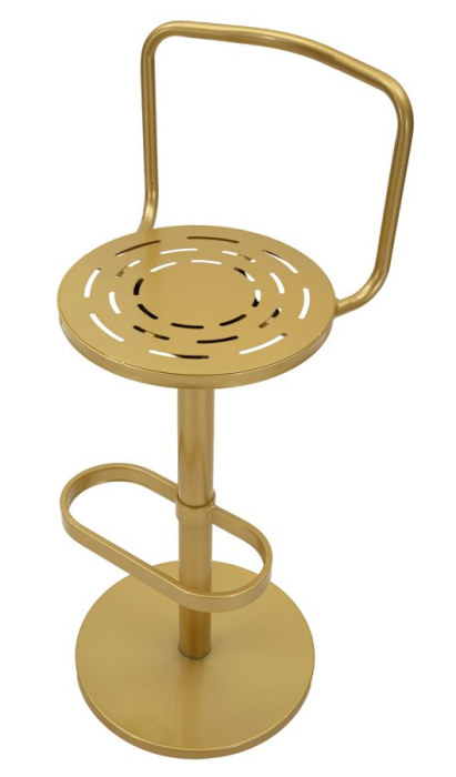 Scaun înalt de bar din metal auriu cu spătar minimalist [4]