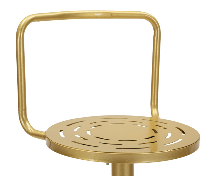 Scaun înalt de bar din metal auriu cu spătar minimalist [8]