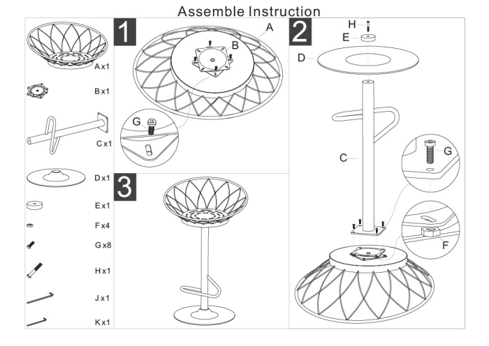 Scaun înalt de bar din metal galben muștar cu spătar rotund tip plasă [11]