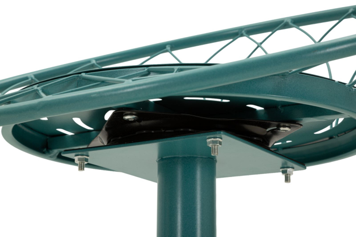 Scaun înalt de bar din metal verde petrol cu spătar rotund tip plasă [8]