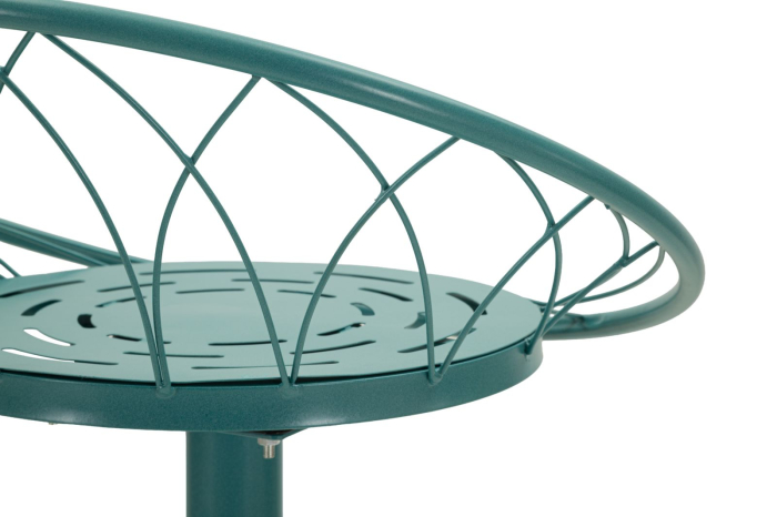 Scaun înalt de bar din metal verde petrol cu spătar rotund tip plasă [4]