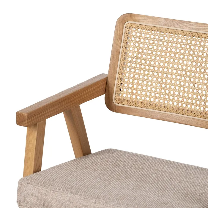 Scaun Lemn Natural, Ratan, Stofa Bej - creativdeco.ro [10]