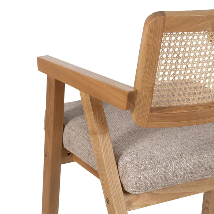 Scaun Lemn Natural, Ratan, Stofa Bej - creativdeco.ro [6]