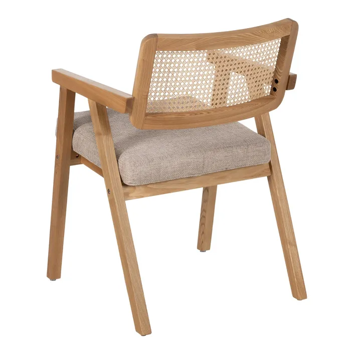 Scaun Lemn Natural, Ratan, Stofa Bej - creativdeco.ro [5]