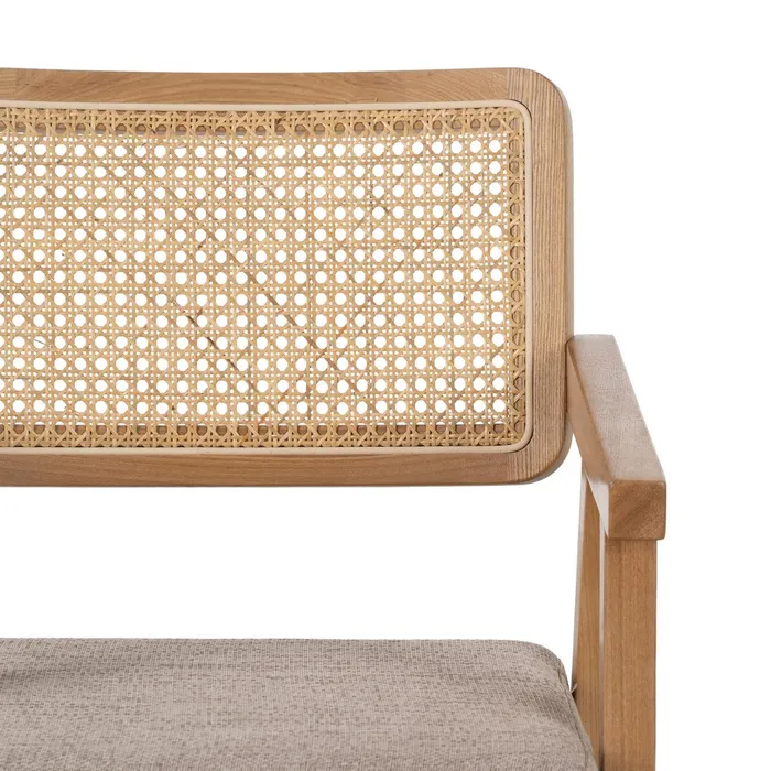 Scaun Lemn Natural, Ratan, Stofa Bej - creativdeco.ro [12]
