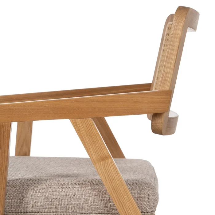 Scaun Lemn Natural, Ratan, Stofa Bej - creativdeco.ro [7]