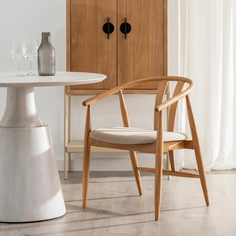 Scaun Lemn Stejar Toledo, Bej Natural - creativdeco.ro [2]