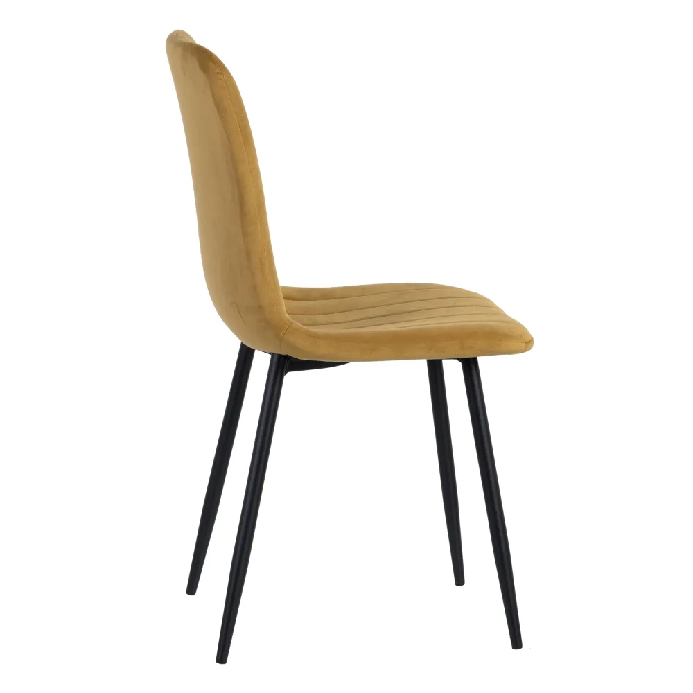 Scaun Line Galben Ocru, Catifea Metal - CreativDeco.ro [4]