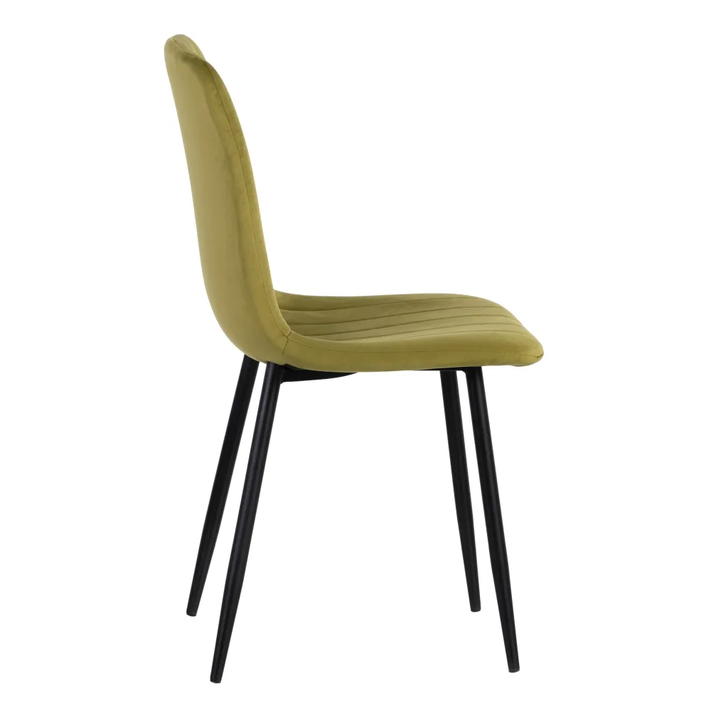 Scaun Line Verde Olive, Catifea Metal - CreativDeco.ro [3]