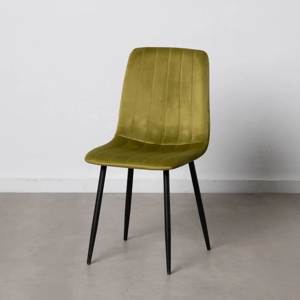 Scaun Line Verde Olive, Catifea Metal - CreativDeco.ro [2]