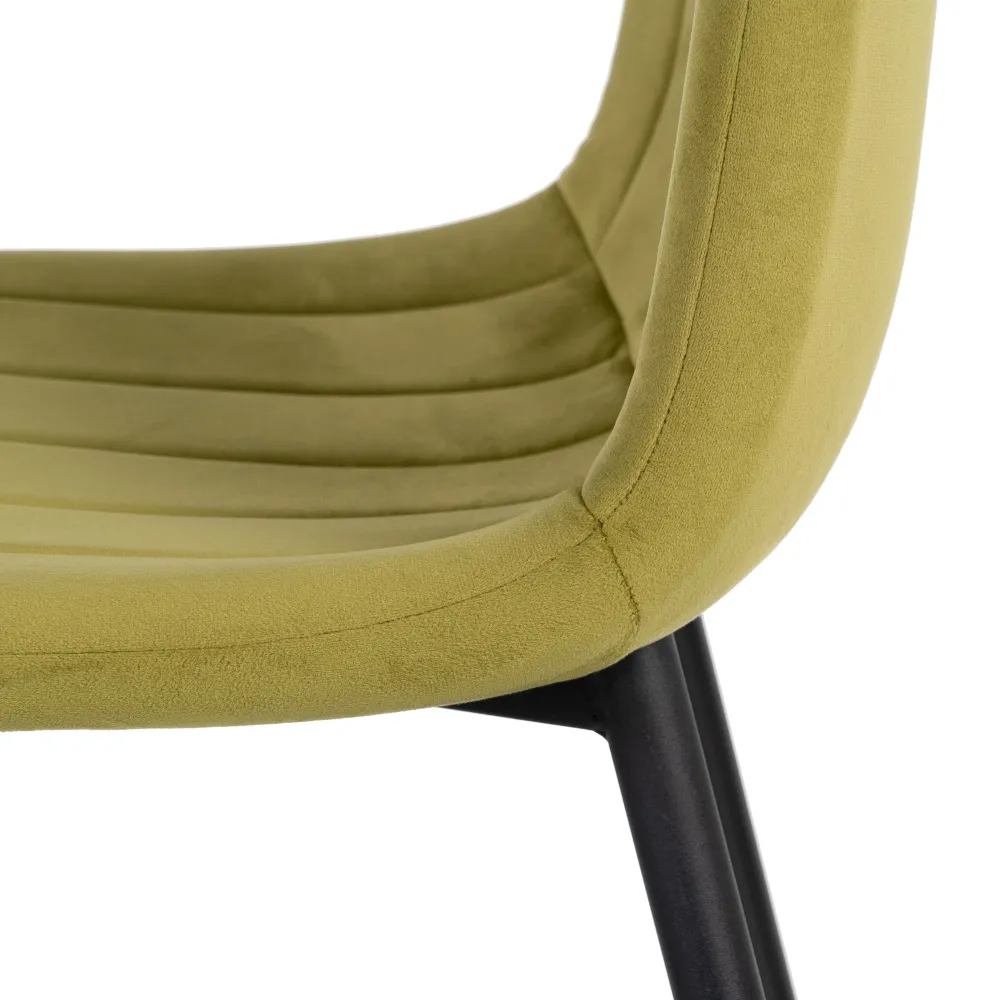 Scaun Line Verde Olive, Catifea Metal - CreativDeco.ro [9]