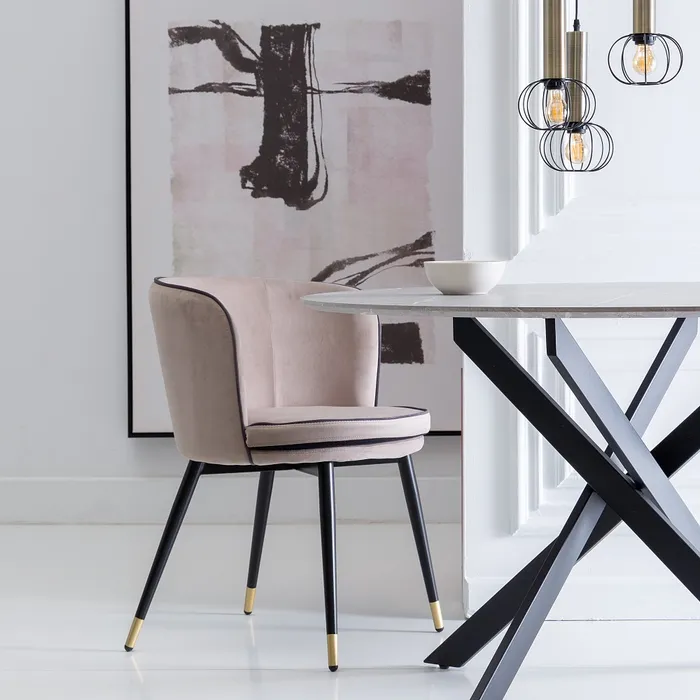 Scaun Lola Taupe, Catifea, Metal - creativdeco.ro [4]
