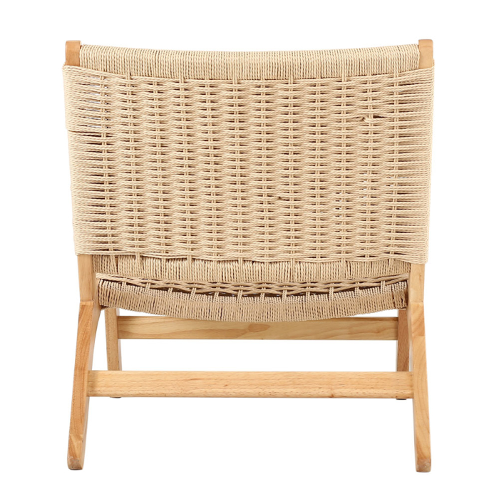 Scaun lounge din lemn masiv cu șezut și spătar din frânghie împletită OMA [5]