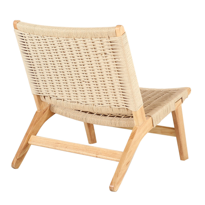 Scaun lounge din lemn masiv cu șezut și spătar din frânghie împletită OMA [4]