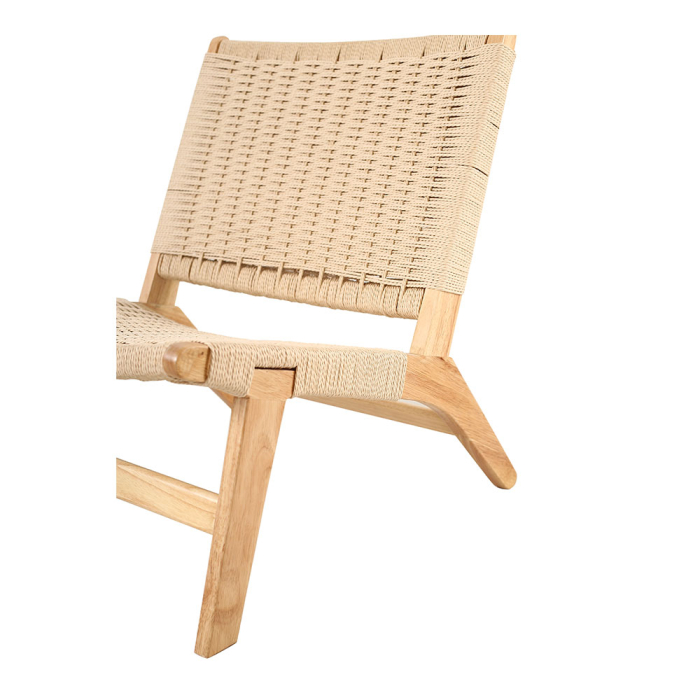 Scaun lounge din lemn masiv cu șezut și spătar din frânghie împletită OMA [8]