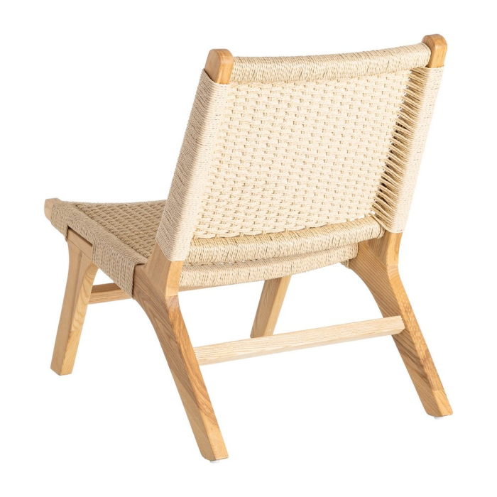 Scaun lounge lemn natural cu împletitură din sfoară [5]