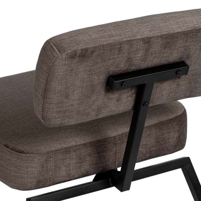 Scaunul lounge si HORECA tapitat din stofa gri cu picioare metalice 58x59x71 cm [11]