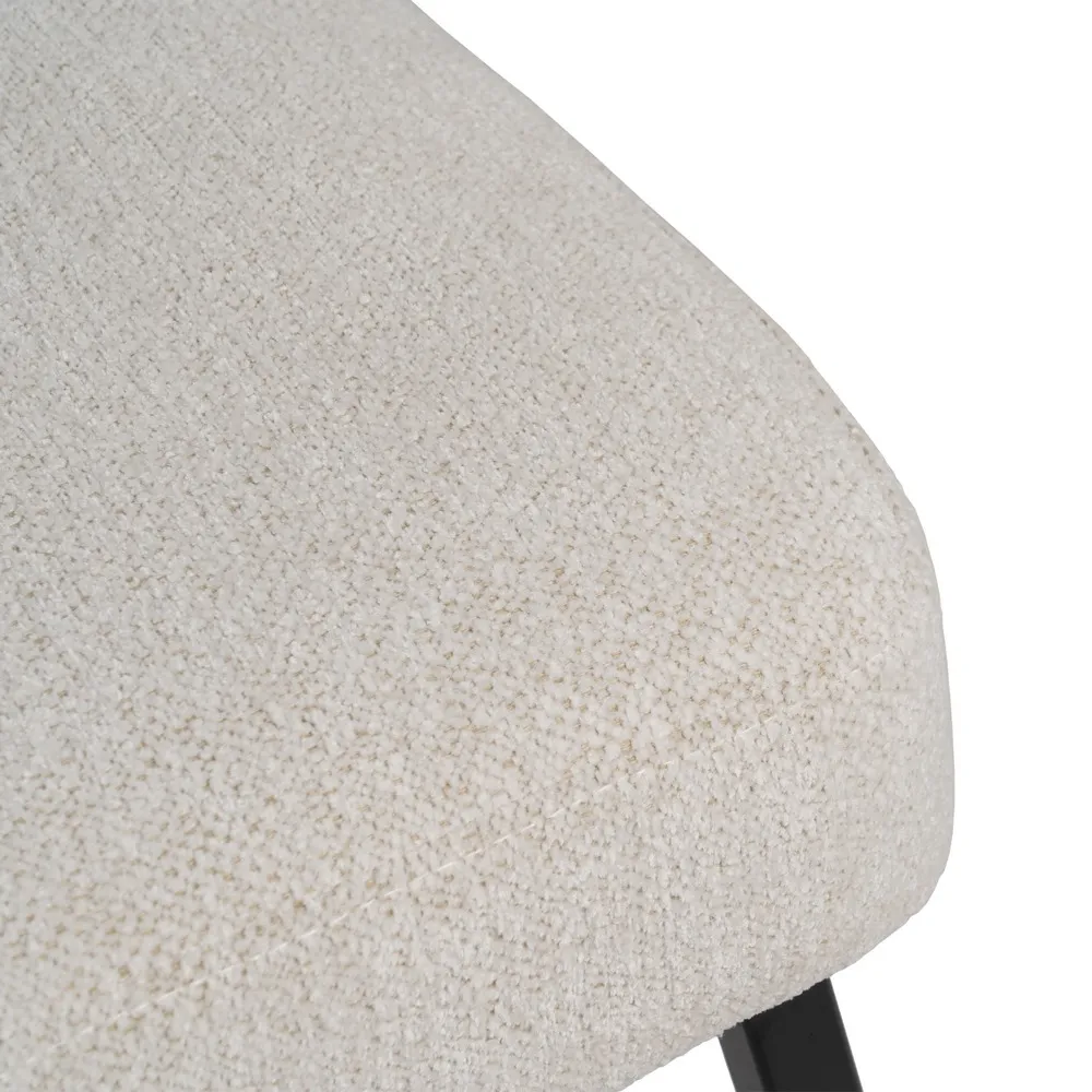 Scaun lounge stofa alb, metal negru, creativdeco.ro [7]