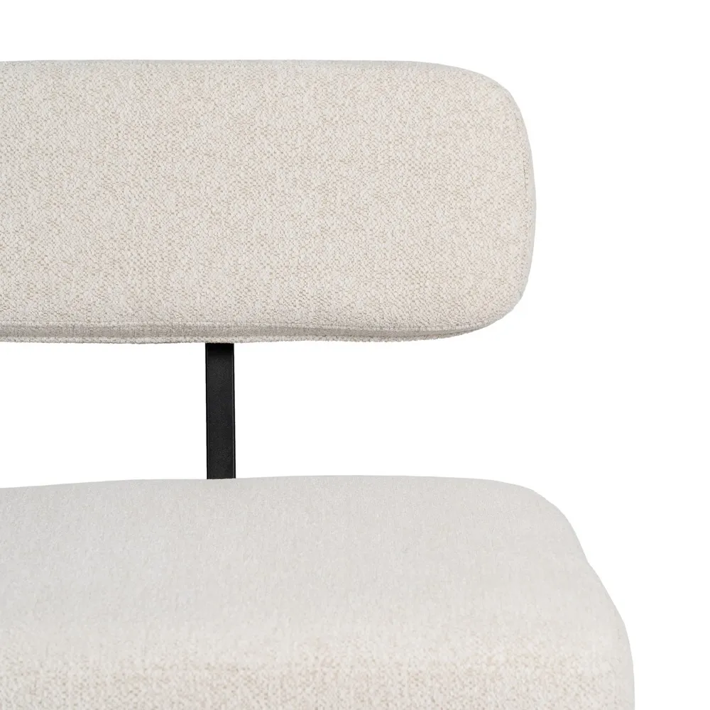 Scaun lounge stofa alb, metal negru, creativdeco.ro [11]