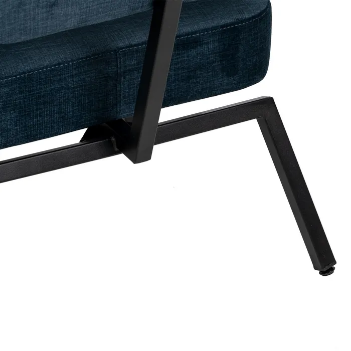 Scaun Lounge Stofa Albastru, Metal Negru - creativdeco.ro [7]