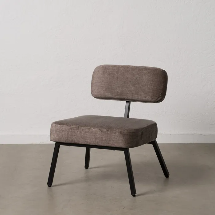 Scaun Lounge Stofa Gri, Metal Negru - creativdeco.ro [2]