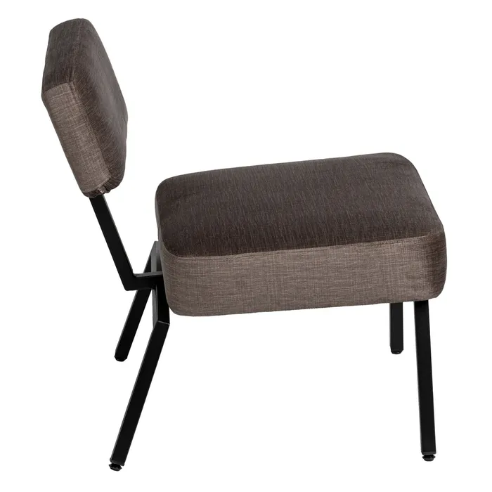 Scaun Lounge Stofa Gri, Metal Negru - creativdeco.ro [3]