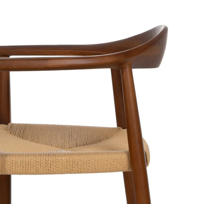 Scaun Mara cu brate, Lemn Maro, Sfoara Bej- creativdeco.ro [7]