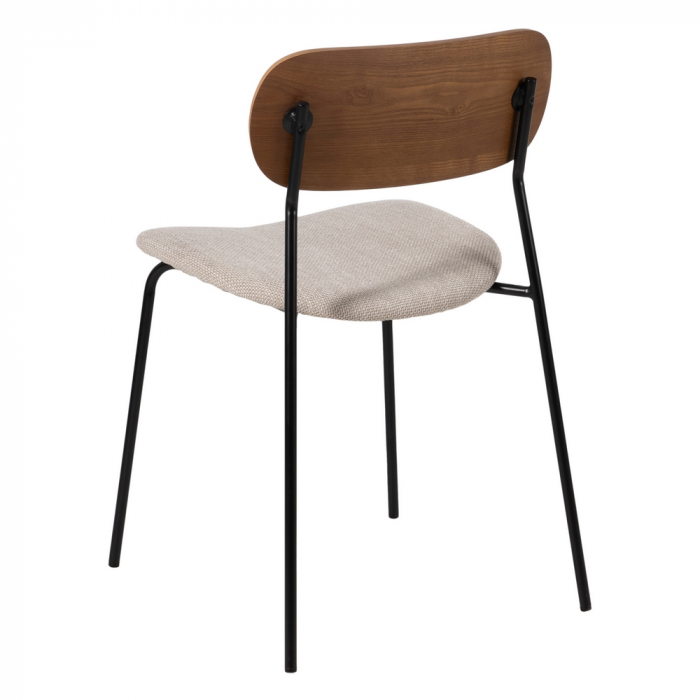 Scaun maro-crem stofa si metal|Scaune elegante pentru interioare sofisticate [4]