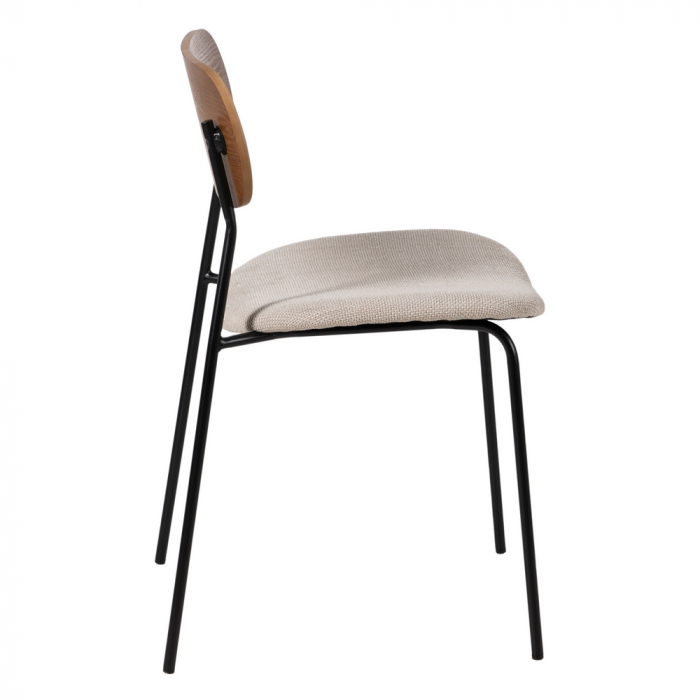 Scaun maro-crem stofa si metal|Scaune elegante pentru interioare sofisticate [3]