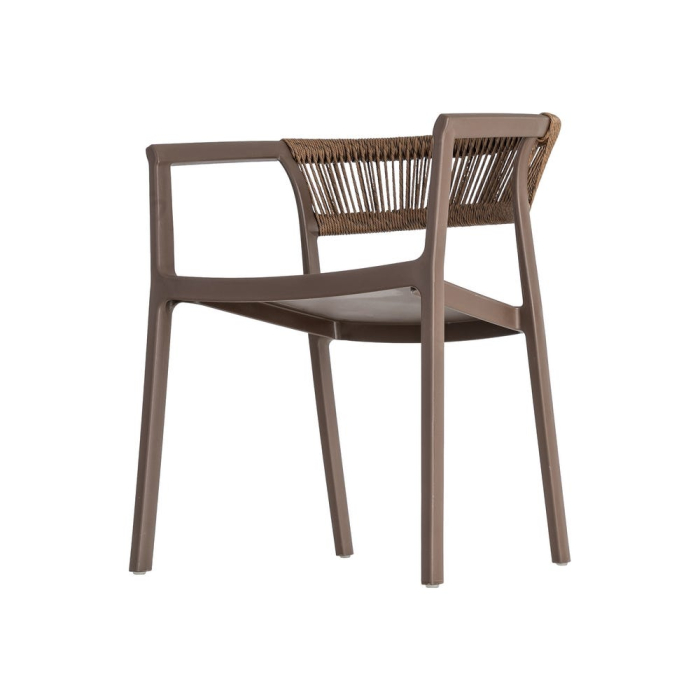 Scaun grădină plastic și frânghie maro [7]