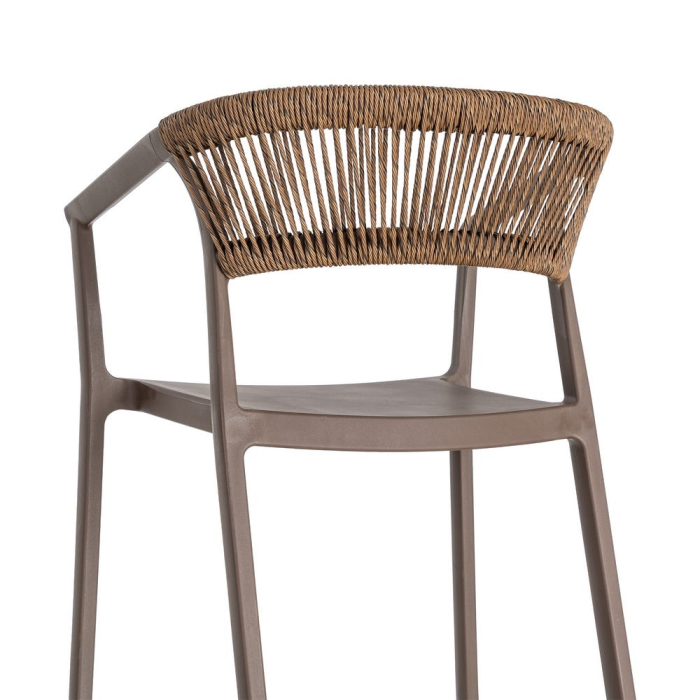 Scaun grădină plastic și frânghie maro [11]