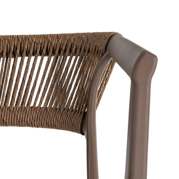 Scaun grădină plastic și frânghie maro [6]