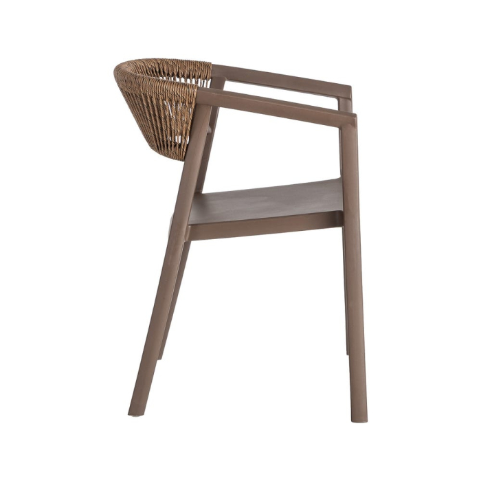 Scaun grădină plastic și frânghie maro [5]