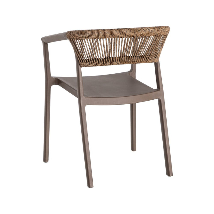 Scaun grădină plastic și frânghie maro [4]