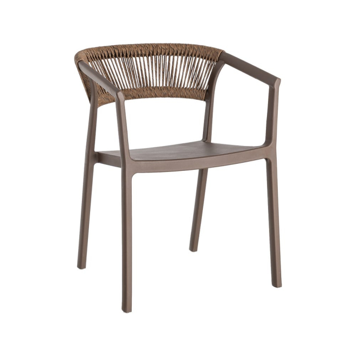 Scaun grădină plastic și frânghie maro [12]