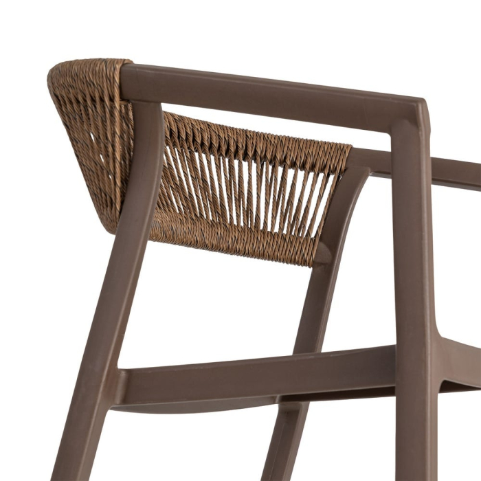 Scaun grădină plastic și frânghie maro [2]