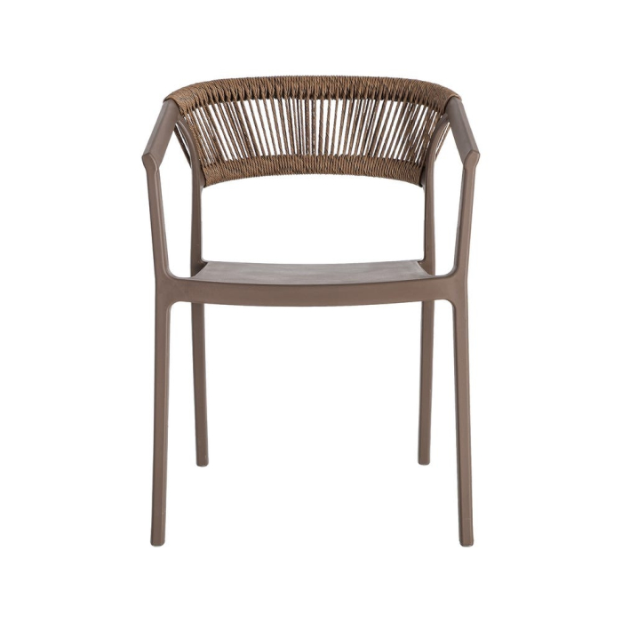 Scaun grădină plastic și frânghie maro [8]