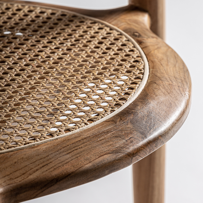 Scaun contemporan lemn tec si ratan|Scaune moderne [5]