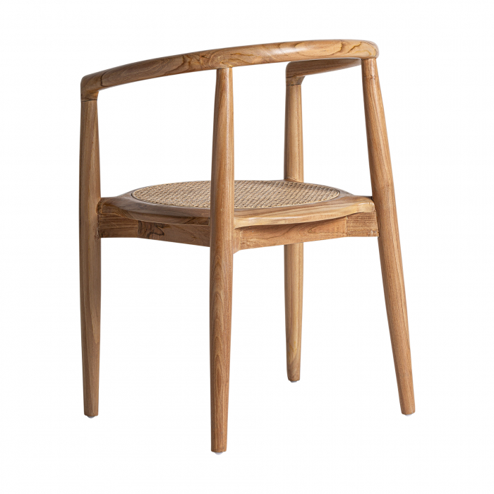 Scaun contemporan lemn tec si ratan|Scaune moderne [4]