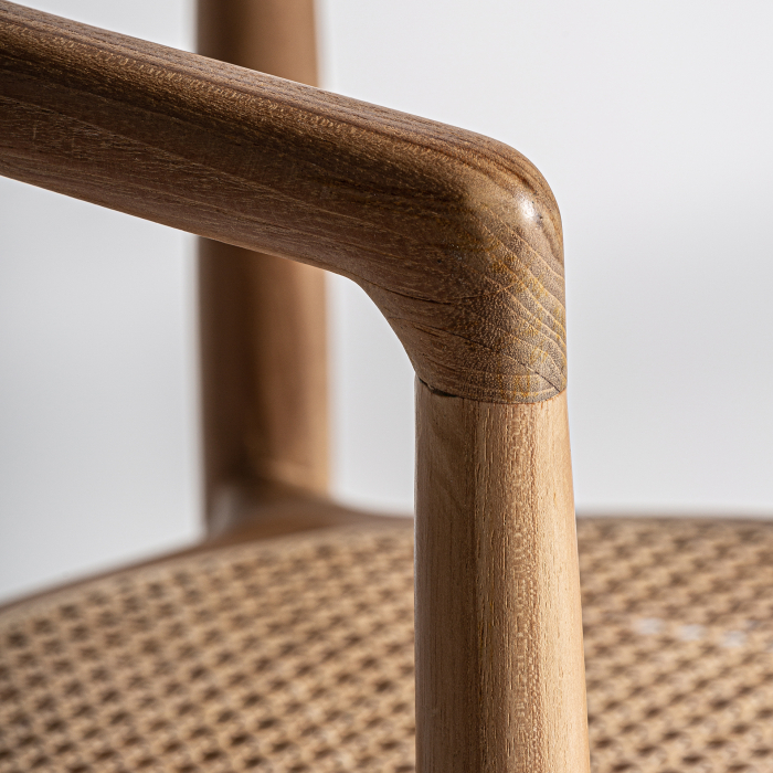 Scaun contemporan lemn tec si ratan|Scaune moderne [7]