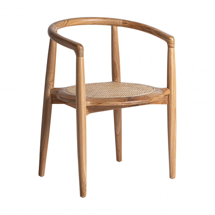 Scaun contemporan lemn tec si ratan|Scaune moderne [1]