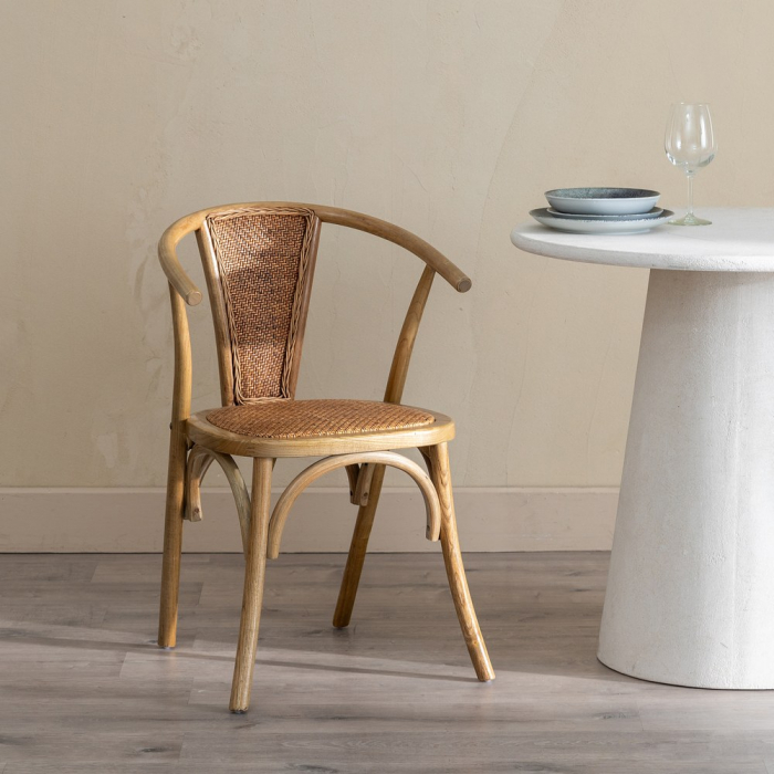 Scaun maro lemn si ratan|Scaune elegante pentru interioare rustice [2]