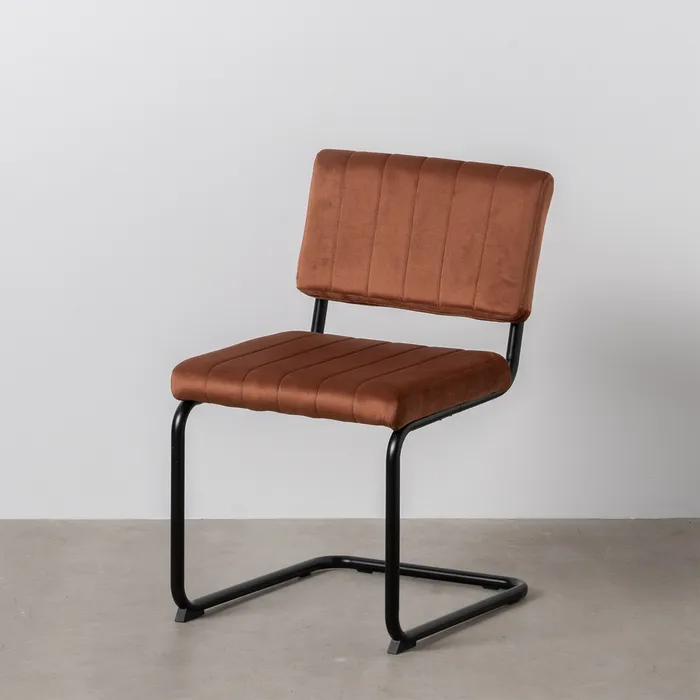 Scaun maro teracota cu baza metalica, 48 X 56 X 82 CM [2]