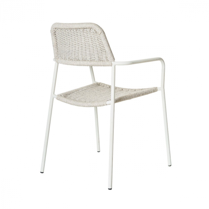 Scaun Milos White Light Grey – eleganță nordică și confort exterior pentru grădini moderne [3]