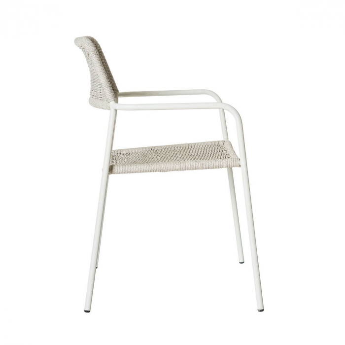 Scaun Milos White Light Grey – eleganță nordică și confort exterior pentru grădini moderne [2]